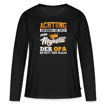 Opi ACHTUNG ERHEBEN SIE SICH MAJESTÄT DER - Frauen Premium Bio Langarmshirt - Schwarz - Vorne - Julia (174cm)