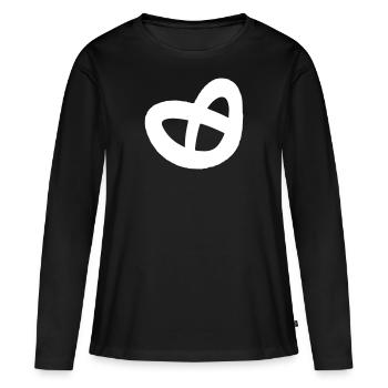 Bretzel - T-shirt manches longues Premium bio Femme - noir - Devant - Julia (174cm)