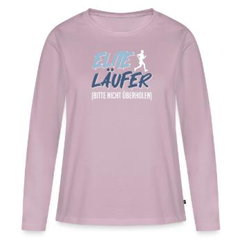 Laufen ELITE LÄUFER BITTE NICHT ÜBERHOLEN Lustiges - Frauen Premium Bio Langarmshirt - Altrosa - Vorne - Julia (174cm)