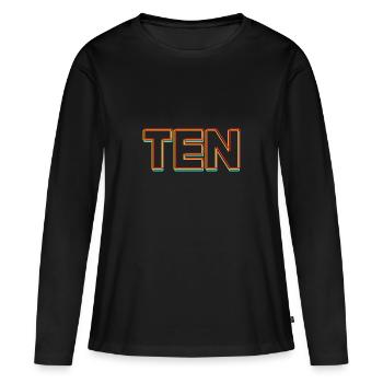 33e anniversaire Dix année de naissance Date de naissance Date de naissance - T-shirt manches longues Premium bio Femme - noir - Devant - Julia (174cm)