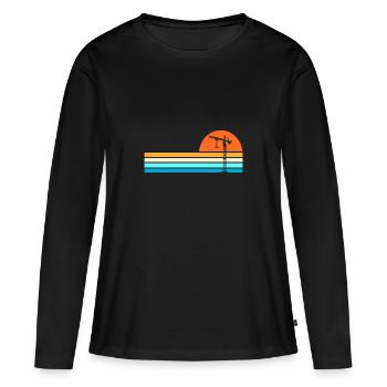 Kranführer Kran - Frauen Premium Bio Langarmshirt - Schwarz - Vorne - Julia (174cm)