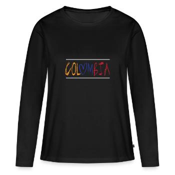 Colombie - T-shirt manches longues Premium bio Femme - noir - Devant - Julia (174cm)