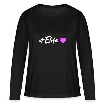 Cœur d’élite - T-shirt manches longues Premium bio Femme - noir - Devant - Julia (174cm)
