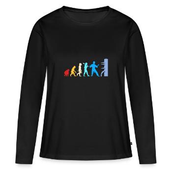Wing Chun - T-shirt manches longues Premium bio Femme - noir - Devant - Julia (174cm)
