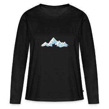 Montagnes, montagne, glacier - T-shirt manches longues Premium bio Femme - noir - Devant - Julia (174cm)