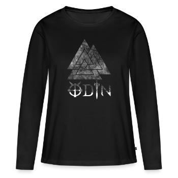 Odin Wotansknoten Walhalla - Frauen Premium Bio Langarmshirt - Schwarz - Vorne - Julia (174cm)