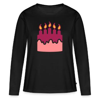 Gâteau d'anniversaire - gâteau - T-shirt manches longues Premium bio Femme - noir - Devant - Julia (174cm)