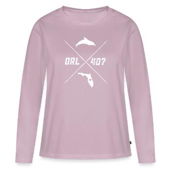 Orlando Florida - Women's Premium Organic Long Sleeve Shirt - dusky pink - Front - Julia (174cm)
