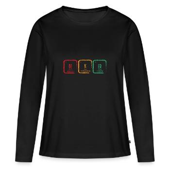 Tableau périodique - T-shirt manches longues Premium bio Femme - noir - Devant - Julia (174cm)