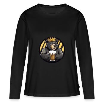 Bière Bär - T-shirt manches longues Premium bio Femme - noir - Devant - Julia (174cm)