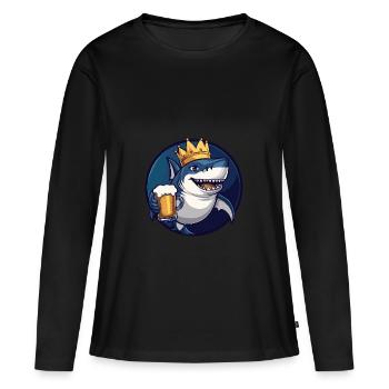 Bière Hai - T-shirt manches longues Premium bio Femme - noir - Devant - Julia (174cm)