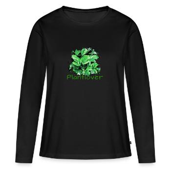 Philodendron, Plantes, Plantes, Amant - T-shirt manches longues Premium bio Femme - noir - Devant - Julia (174cm)