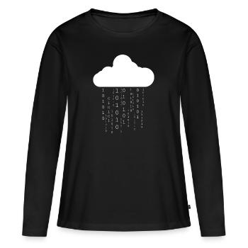 Cloud Speicher Informatiker - Frauen Premium Bio Langarmshirt - Schwarz - Vorne - Julia (174cm)