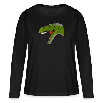 T-Rex - T-shirt manches longues Premium bio Femme - noir - Devant - Julia (174cm)