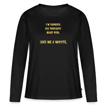 Grandes pensées - T-shirt manches longues Premium bio Femme - noir - Devant - Julia (174cm)