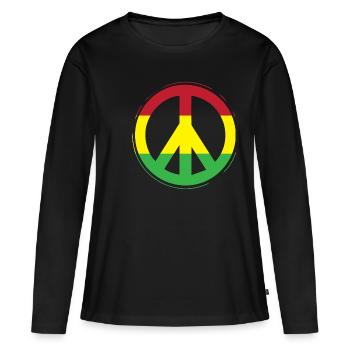 Paix paix paix De Paix - T-shirt manches longues Premium bio Femme - noir - Devant - Julia (174cm)