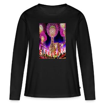 JARDIN DE LA BAIE - T-shirt manches longues Premium bio Femme - noir - Devant - Julia (174cm)