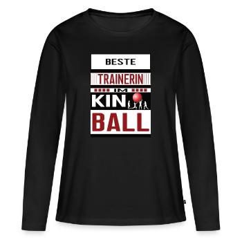 Beste Kinball Trainerin Danke Kinballtrainerin - Frauen Premium Bio Langarmshirt - Schwarz - Vorne - Julia (174cm)