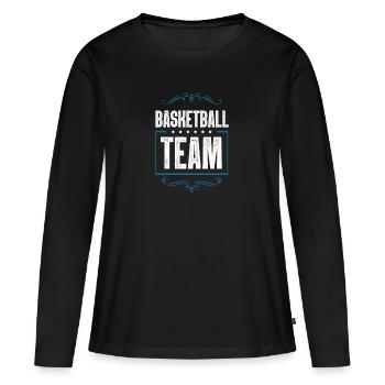 Équipe de basket-ball - T-shirt manches longues Premium bio Femme - noir - Devant - Julia (174cm)