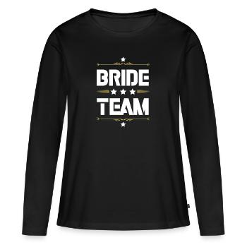 Équipe de la mariée - T-shirt manches longues Premium bio Femme - noir - Devant - Julia (174cm)