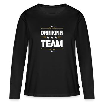 Équipe de boisson - T-shirt manches longues Premium bio Femme - noir - Devant - Julia (174cm)