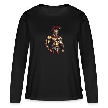Spartiates - T-shirt manches longues Premium bio Femme - noir - Devant - Julia (174cm)