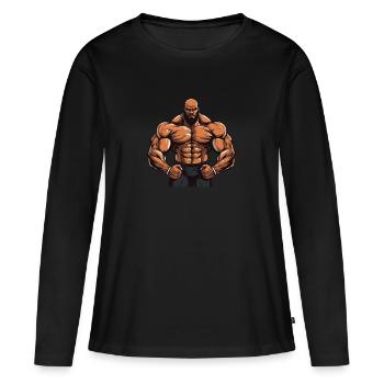 Entraînement Bodybuilders - T-shirt manches longues Premium bio Femme - noir - Devant - Julia (174cm)