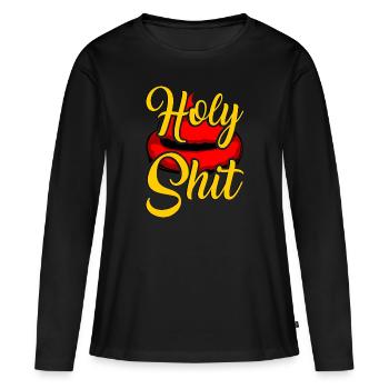 Putain de merde putain de malchance insolente - T-shirt manches longues Premium bio Femme - noir - Devant - Julia (174cm)