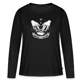 Make pottery - Women's Premium Organic Long Sleeve Shirt - black - Front - Julia (174cm)