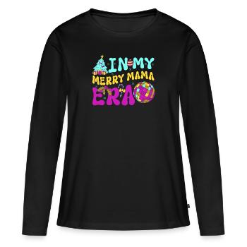 Dans ma joyeuse époque maman Noël Mères Parents - T-shirt manches longues Premium bio Femme - noir - Devant - Julia (174cm)