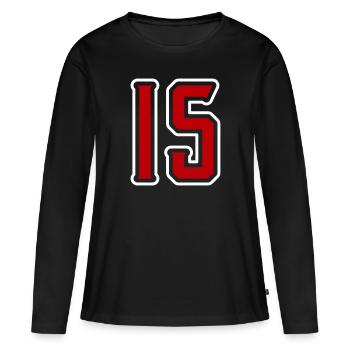 Symbole de 15 chiffres - T-shirt manches longues Premium bio Femme - noir - Devant - Julia (174cm)