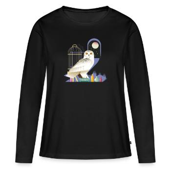 Harry Potter Hedwig The Owl At Night - Women's Premium Organic Long Sleeve Shirt - black - Front - Julia (174cm)