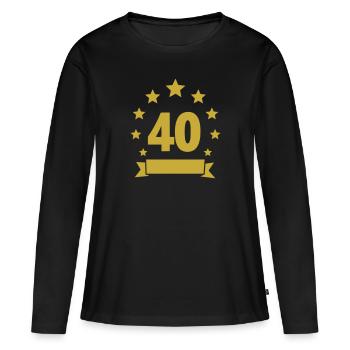 40e anniversaire 40 ans Stars - T-shirt manches longues Premium bio Femme - noir - Devant - Julia (174cm)