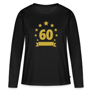 60e anniversaire 60 ans Stars - T-shirt manches longues Premium bio Femme - noir - Devant - Julia (174cm)