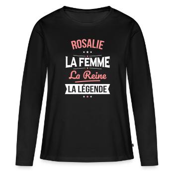 Rosalie - La Femme - La Reine - La Légende - T-shirt manches longues Premium bio Femme - noir - Devant - Julia (174cm)