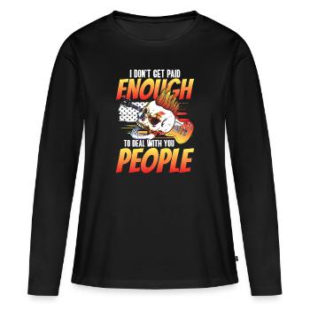 Sarcasme Humour Misanthrope Ironie - T-shirt manches longues Premium bio Femme - noir - Devant - Julia (174cm)