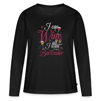 Bar Disko Whiskey Barfrau - Frauen Premium Bio Langarmshirt - Schwarz - Vorne - Julia (174cm)