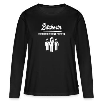 Bäckerin Chefin Selbstständigkeit Gründen Bäckerei - Frauen Premium Bio Langarmshirt - Schwarz - Vorne - Julia (174cm)