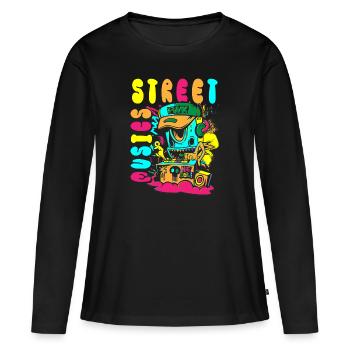 Urban Sprayer Streetwear Streetstyle - Frauen Premium Bio Langarmshirt - Schwarz - Vorne - Julia (174cm)