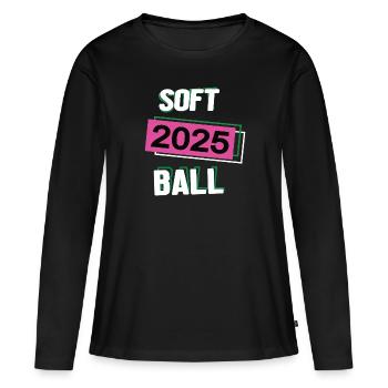 Softball 2025 Softballerin Softballspielerin - Frauen Premium Bio Langarmshirt - Schwarz - Vorne - Julia (174cm)