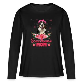 Maman bouvier bernoise - T-shirt manches longues Premium bio Femme - noir - Devant - Julia (174cm)