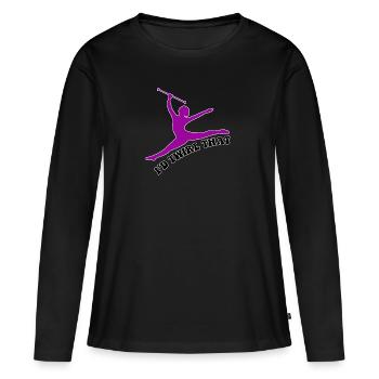Bâton Twirling Staff Jonglage Gymnastik mit Stab - Frauen Premium Bio Langarmshirt - Schwarz - Vorne - Julia (174cm)