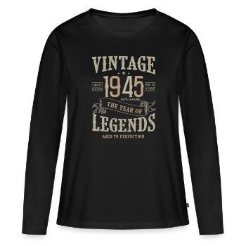 1945 Vintage 1945 Anniversary - Women's Premium Organic Long Sleeve Shirt - black - Front - Julia (174cm)