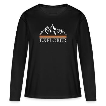 Explorer - Frauen Premium Bio Langarmshirt - Schwarz - Vorne - Julia (174cm)
