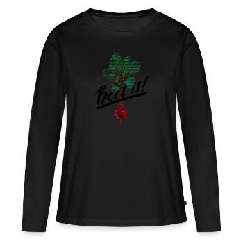 Beet it! - Frauen Premium Bio Langarmshirt - Schwarz - Vorne - Julia (174cm)