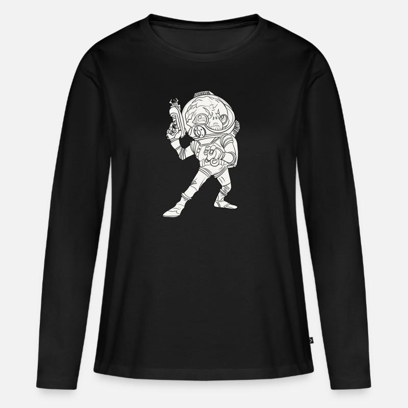 Alien - Frauen Premium Bio Langarmshirt - Schwarz