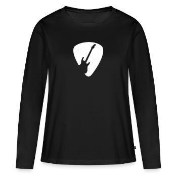 Gitarre Gitarren E-Gitarre - Frauen Premium Bio Langarmshirt - Schwarz - Vorne - Julia (174cm)