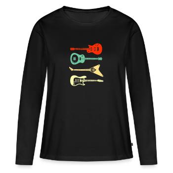 Guitar Player Guitare - T-shirt manches longues Premium bio Femme - noir - Devant - Julia (174cm)