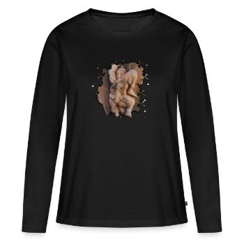 Position 4 - T-shirt manches longues Premium bio Femme - noir - Devant - Julia (174cm)