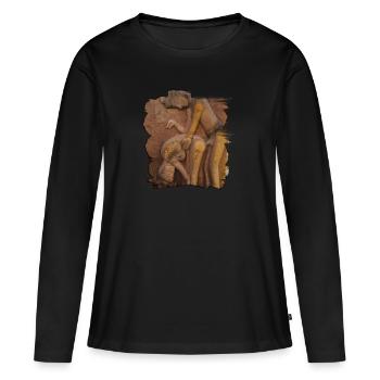 position 3 - T-shirt manches longues Premium bio Femme - noir - Devant - Julia (174cm)